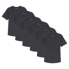 Organic Crew Neck T-Shirt 6 Pack (Slim Fit) / Black