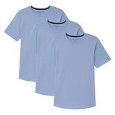 Organic Crew Neck T-Shirt 3 Pack (Slim Fit) / Light Blue