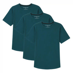 Organic Crew Neck T-Shirt 3 Pack (Slim Fit) / Teal