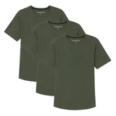 Organic Crew Neck T-Shirt 3 Pack (Slim Fit) / Olive
