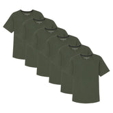 Organic Crew Neck T-Shirt 6 Pack (Slim Fit) / Olive