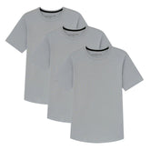 Organic Crew Neck T-Shirt 3 Pack (Slim Fit) / Light Grey