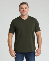 Organic V-Neck T-Shirt (Slim Fit) / Olive