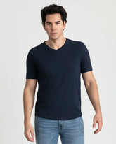 Organic V-Neck T-Shirt (Slim Fit) / Navy
