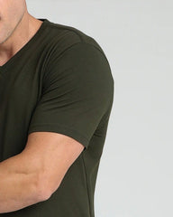 Organic V-Neck T-Shirt (Slim Fit) / Olive