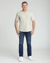 Organic V-Neck T-Shirt (Slim Fit) / Oatmeal Heather