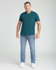 Organic V-Neck T-Shirt 6 Pack (Slim Fit) / Teal