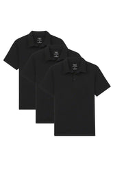 Organic Polo Shirt 3 Pack / Black