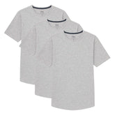 Organic Crew Neck T-Shirt 3 Pack (Slim Fit) / Heather Grey