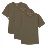 Organic Crew Neck T-Shirt 3 Pack (Slim Fit) / Military Olive