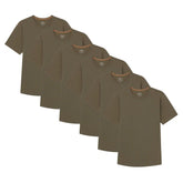 Organic Crew Neck T-Shirt 6 Pack (Slim Fit) / Military Olive