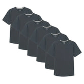 Organic Crew Neck T-Shirt 6 Pack (Slim Fit) / Steel