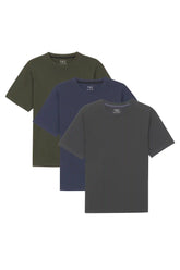 Organic Crew Neck T-Shirt 3 Pack (Relaxed Fit) / The Streets