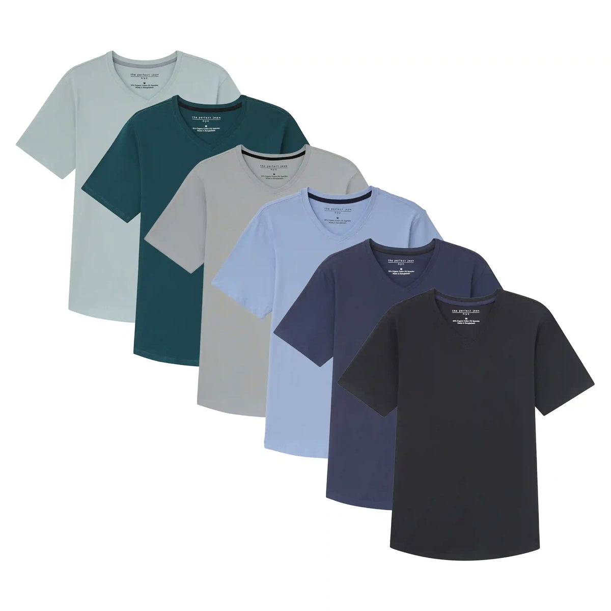 Organic V-Neck T-Shirt 6 Pack (Slim Fit)/ Seaside