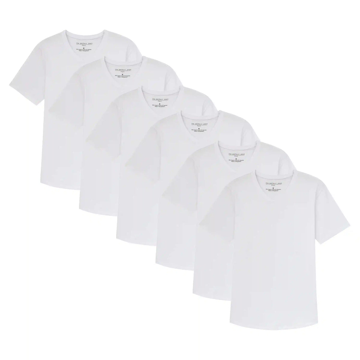 Organic V-Neck T-Shirt 6 Pack (Slim Fit) / White