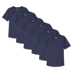 Organic Crew Neck T-Shirt 6 Pack (Slim Fit) / Navy