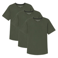 Organic Crew Neck T-Shirt 3 Pack (Slim Fit) / Olive