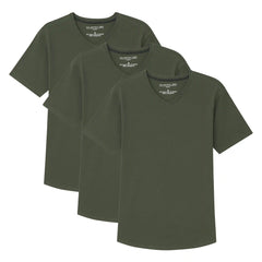 Organic V-Neck T-Shirt 3 Pack (Slim Fit) / Olive
