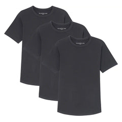 Organic Crew Neck T-Shirt 3 Pack (Slim Fit) / Black