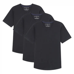 Organic V-Neck T-Shirt 3 Pack (Slim Fit) / Black