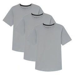 Organic Crew Neck T-Shirt 3 Pack (Slim Fit) / Light Grey