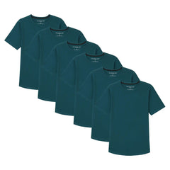 Organic Crew Neck T-Shirt 6 Pack (Slim Fit) / Teal