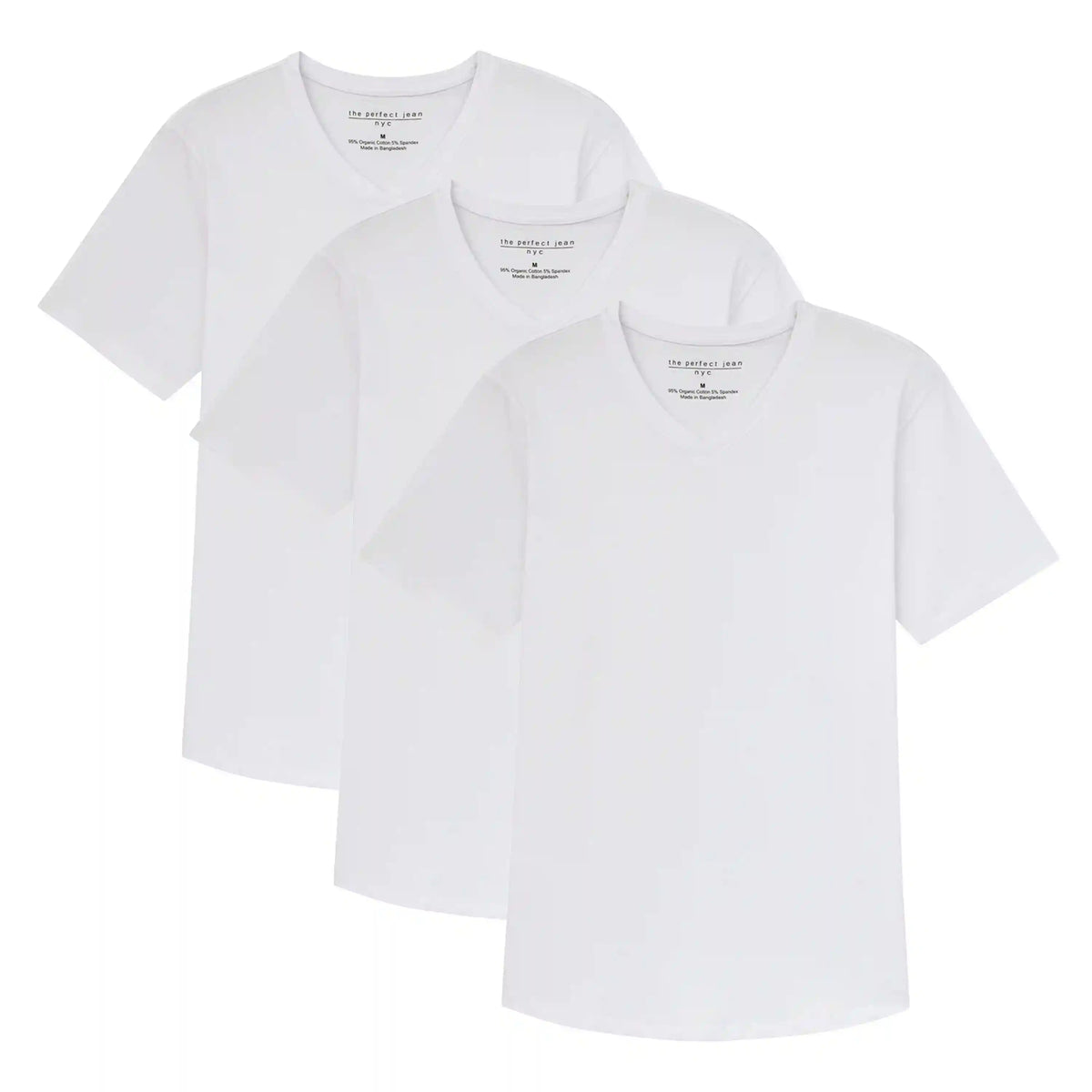 Organic V-Neck T-Shirt 3 Pack (Slim Fit) / White
