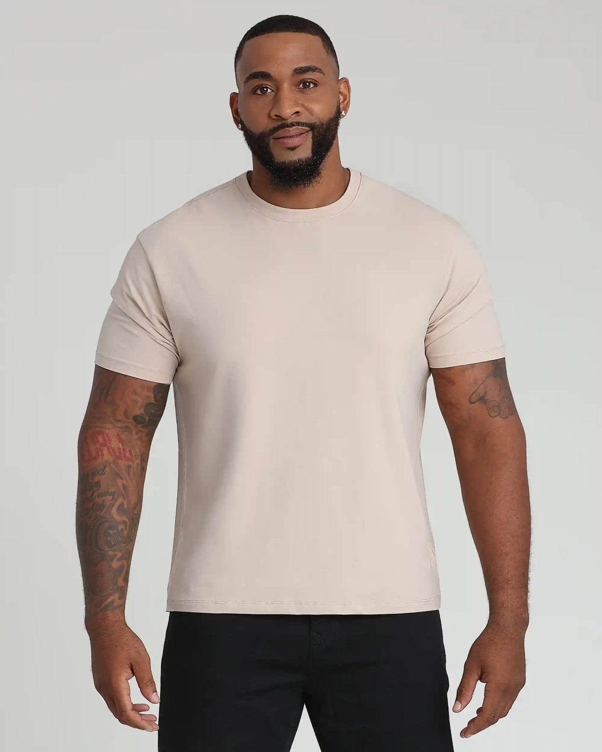 Organic Crew Neck T-Shirt  (Relaxed Fit) / Tan