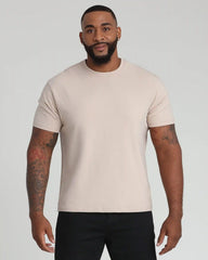 Organic Crew Neck T-Shirt  (Relaxed Fit) / Tan