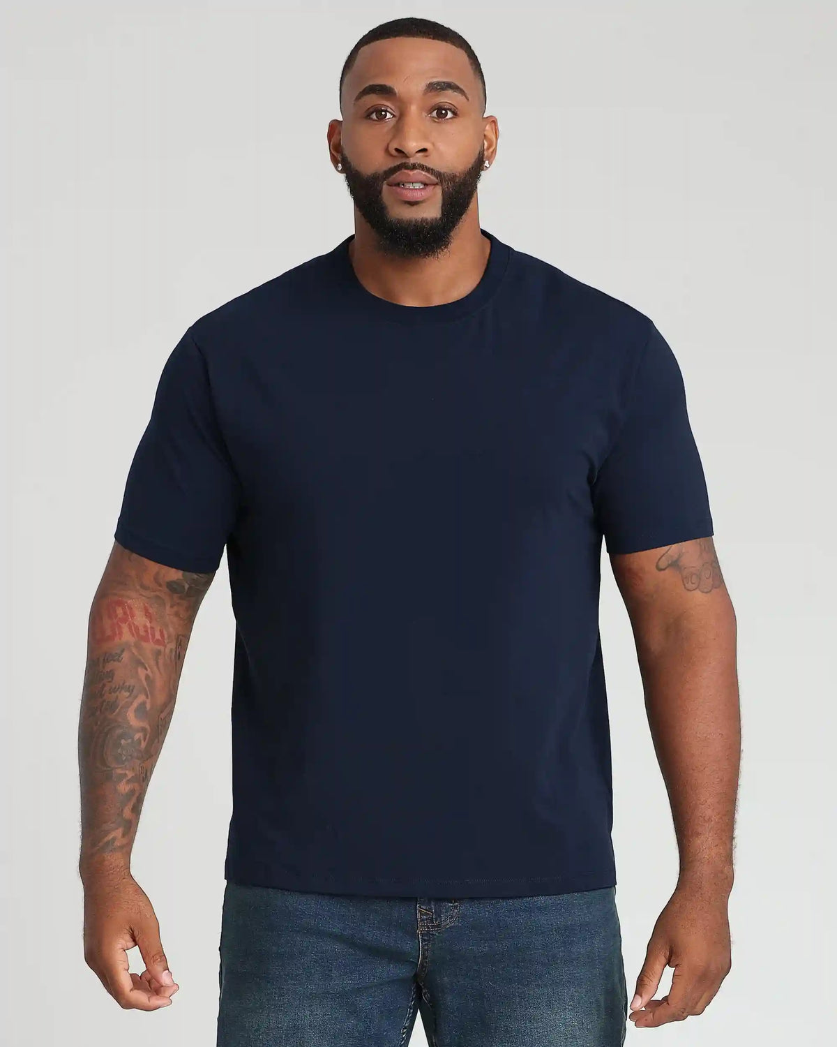 Organic Crew Neck T-Shirt (Relaxed Fit) / Navy