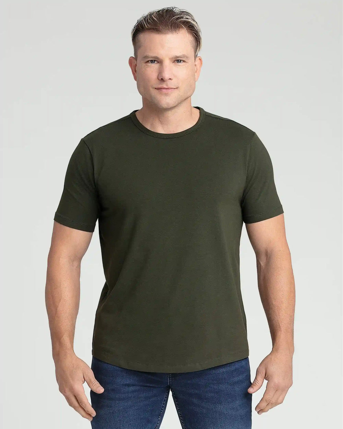 Organic Crew Neck T-Shirt (Slim Fit) / Olive