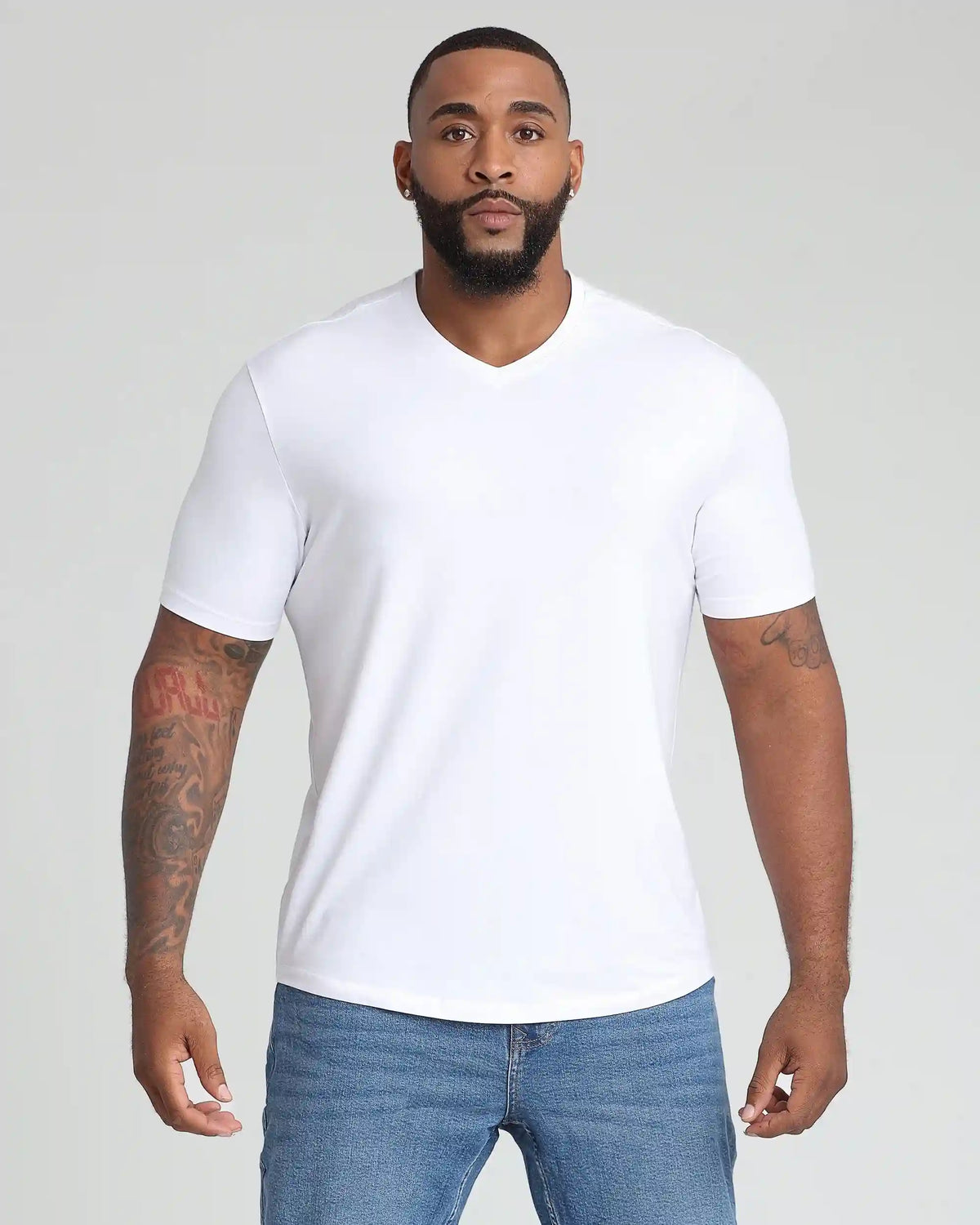 Organic V-Neck T-Shirt (Slim Fit) / White