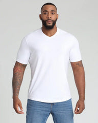Organic V-Neck T-Shirt (Slim Fit) / White