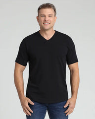 Organic V-Neck T-Shirt (Slim Fit) / Black
