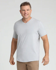 Organic V-Neck T-Shirt (Slim Fit) / Light Grey