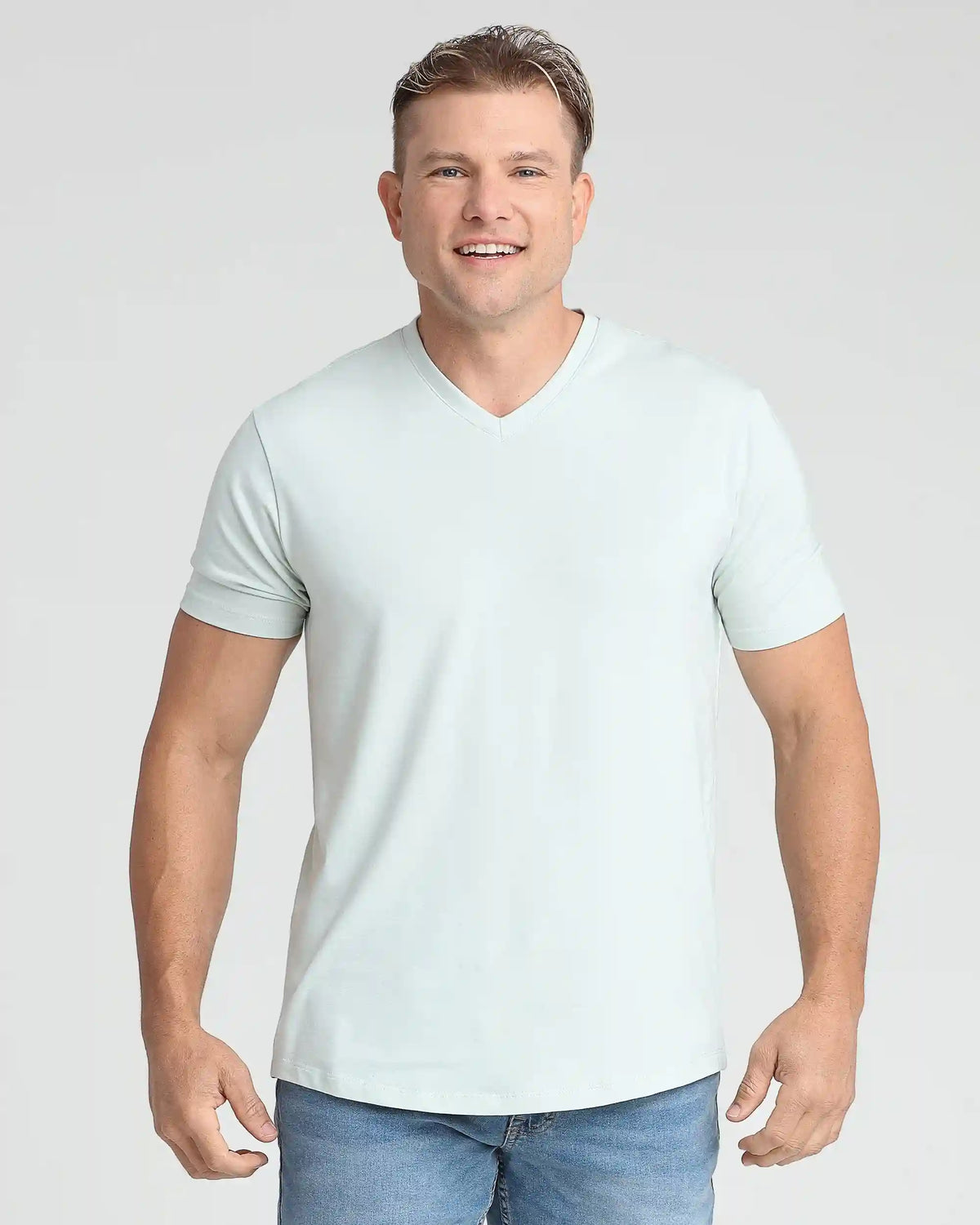 Organic V-Neck T-Shirt (Slim Fit) / Mint