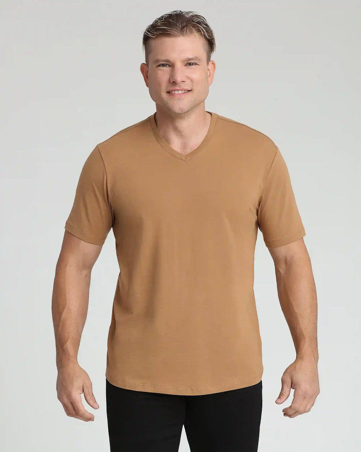 Organic V-Neck T-Shirt (Slim Fit) / Tobacco