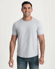 Organic Crew Neck T-Shirt (Slim Fit) / Light Grey