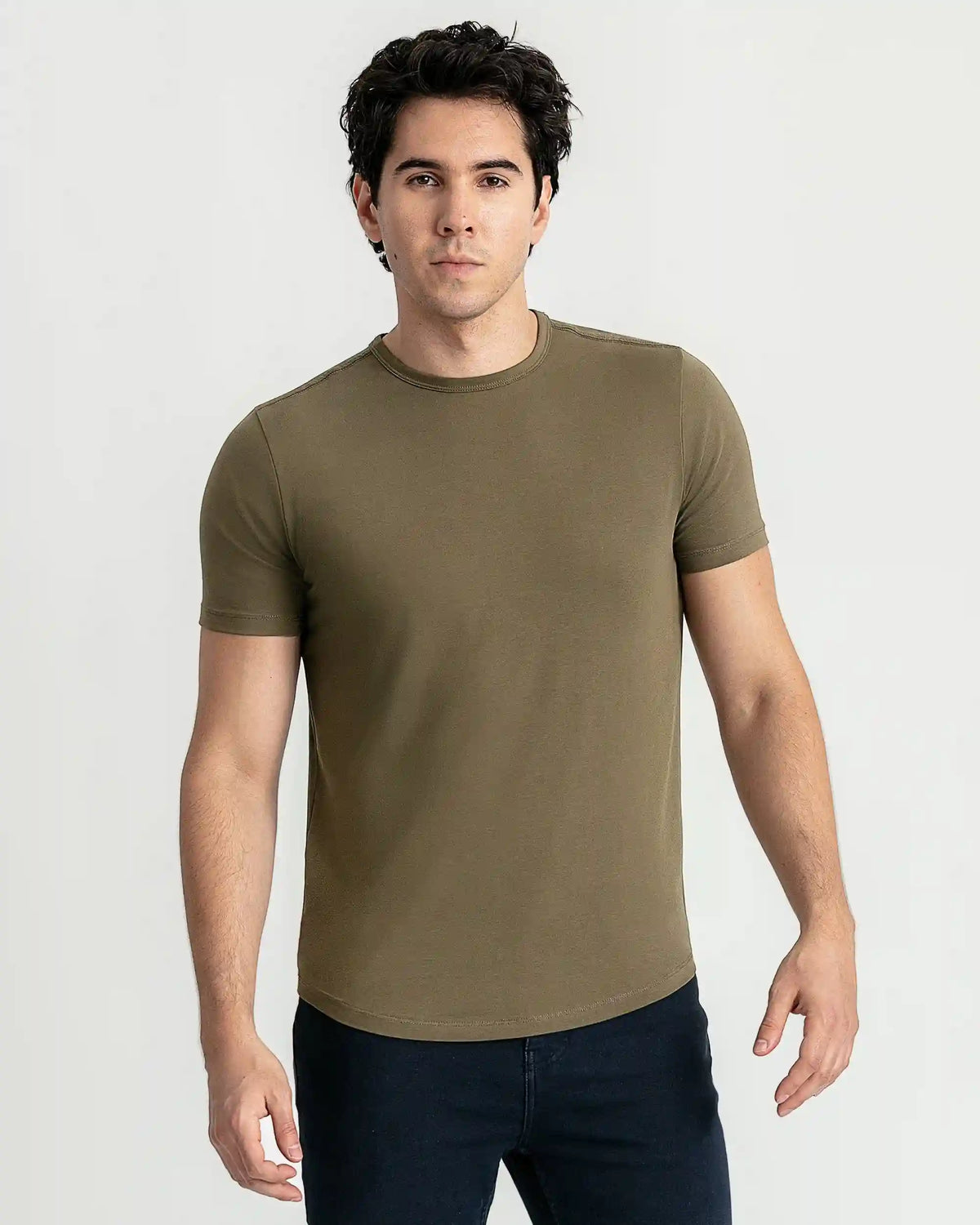 Organic Crew Neck T-Shirt (Slim Fit) / Military Olive