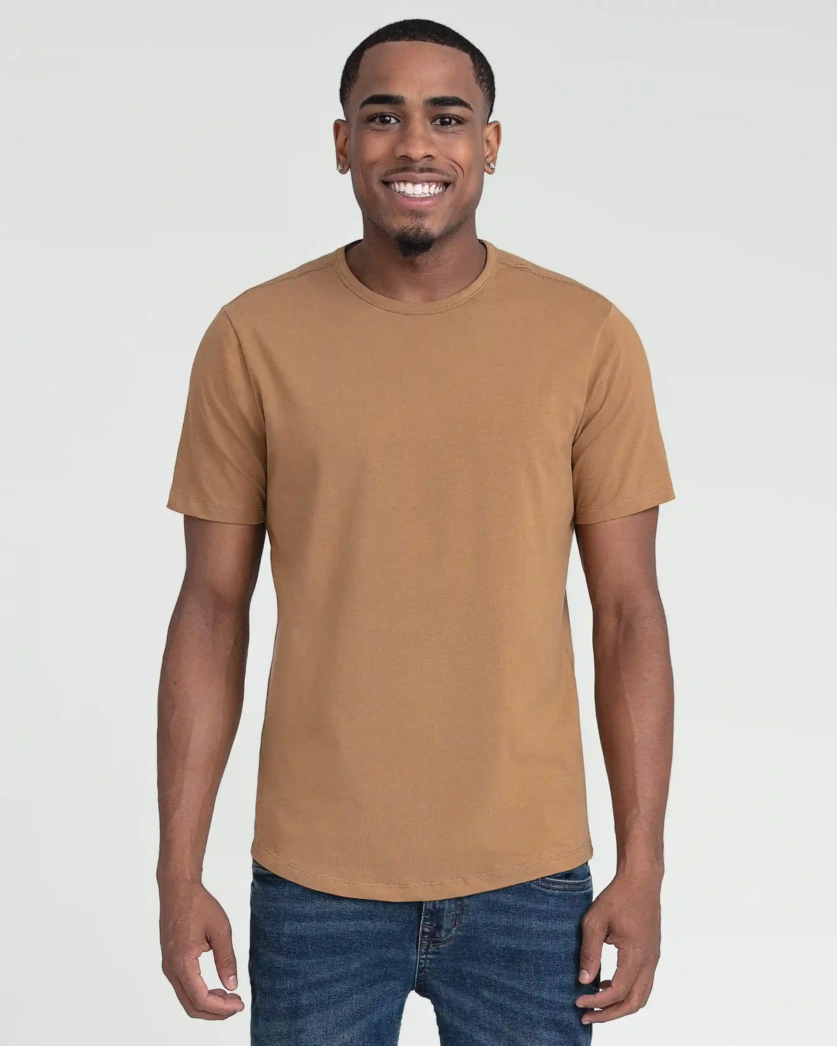 Organic Crew Neck T-Shirt (Slim Fit) / Tobacco