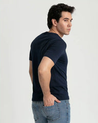 Organic V-Neck T-Shirt (Slim Fit) / Navy
