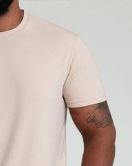 Organic Crew Neck T-Shirt  (Relaxed Fit) / Tan
