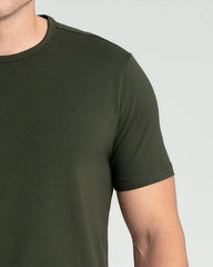 Organic Crew Neck T-Shirt (Slim Fit) / Olive