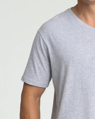 Organic V-Neck T-Shirt (Slim Fit) / Heather Grey