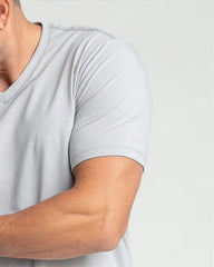 Organic V-Neck T-Shirt 6 Pack (Slim Fit) / Light Grey