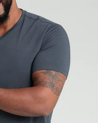 Organic V-Neck T-Shirt (Slim Fit) / Steel