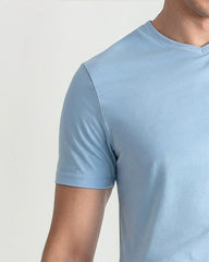 Organic V-Neck T-Shirt (Slim Fit) / Light Blue