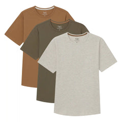 Organic Crew Neck T-Shirt 3 Pack (Slim Fit) / Camo