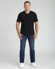 Organic V-Neck T-Shirt (Slim Fit) / Black