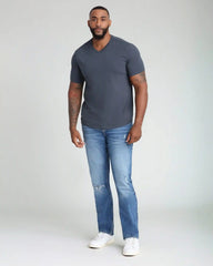 Organic V-Neck T-Shirt (Slim Fit) / Steel